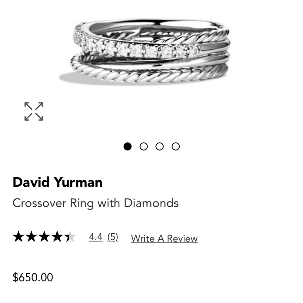 David Yurman Crossover Diamond silver ring 5.5 - Picture 2 of 3